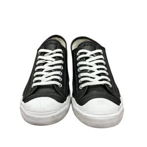 Converse Jack Purcell‎ Unisex Black Leather Casual Sneakers Women 8.5 Mens 6.5